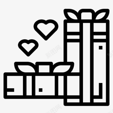 礼物盒子心图标图标