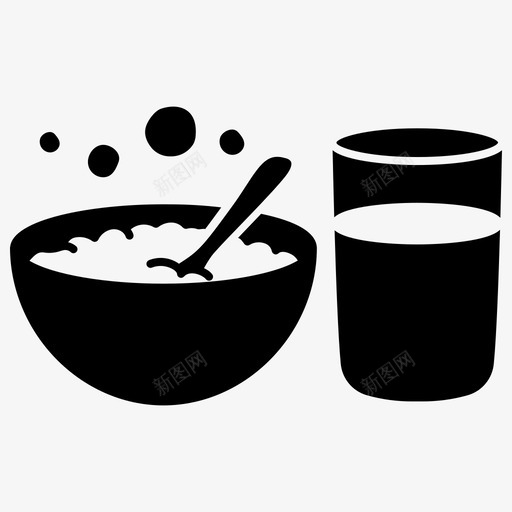 食物碗玻璃图标svg_新图网 https://ixintu.com 医学 玻璃 符号 米饭 食物