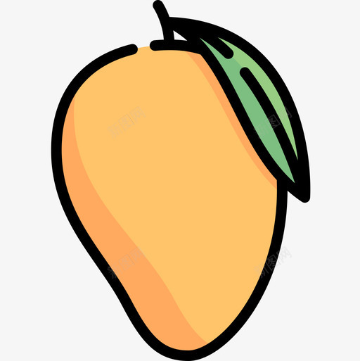 芒果水果和蔬菜14线形颜色图标svg_新图网 https://ixintu.com 水果 线形 芒果 蔬菜 颜色