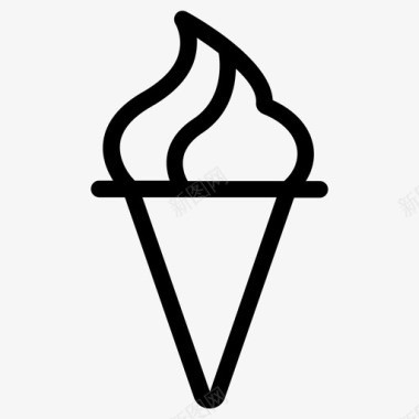 冰淇淋蛋卷冰淇淋筒蛋卷冰淇淋图标图标