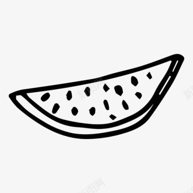 西瓜浆果涂鸦图标图标
