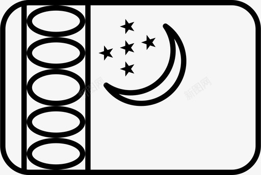 土库曼斯坦国旗国家tkm图标图标