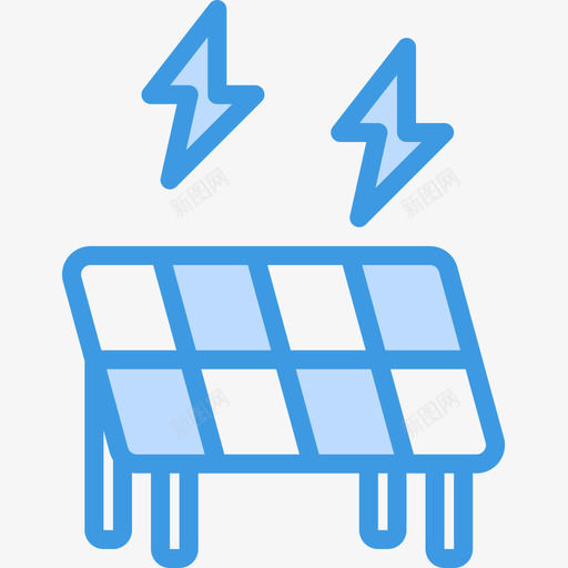 太阳能电池板智能技术8蓝色图标svg_新图网 https://ixintu.com 太阳能电池板 智能技术8 蓝色