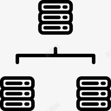 服务器网络连接并行图标图标