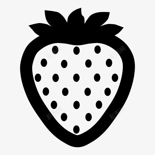 草莓食物水果图标svg_新图网 https://ixintu.com 植物 水果 草莓 食物