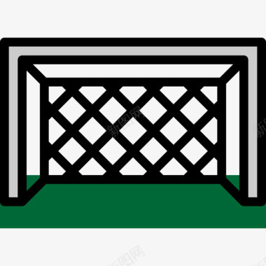 球门盒足球24线颜色图标图标