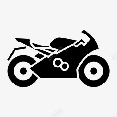 运动自行车摩托车侧面图标图标