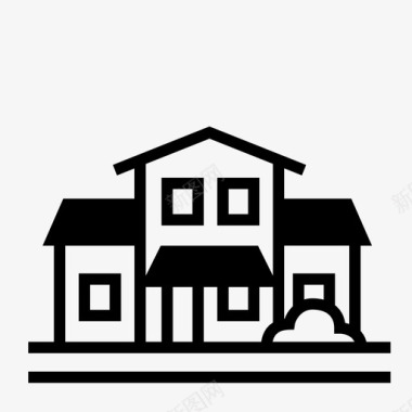 美国住宅建筑师住宅图标图标