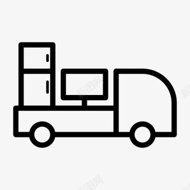 货车送货汽车送货货物图标图标