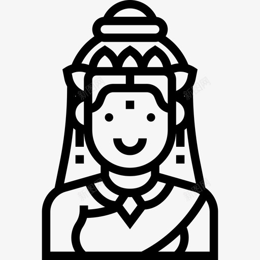 女神印度教神4直系图标svg_新图网 https://ixintu.com 印度教 女神 直系