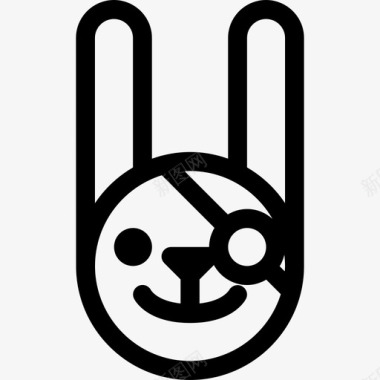 海盗兔子表情符号动物表情符号图标图标