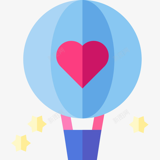 热气球约会之夜8平的图标svg_新图网 https://ixintu.com 之夜 平的 热气球 约会