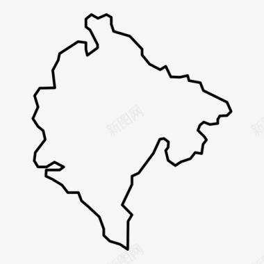 黑山地图欧洲波德戈里察图标图标