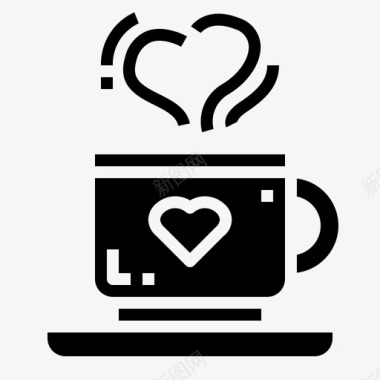 咖啡热饮爱情图标图标