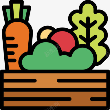 蔬菜农夫4线性颜色图标图标