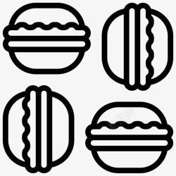 麦卡麦卡龙食物法式图标高清图片