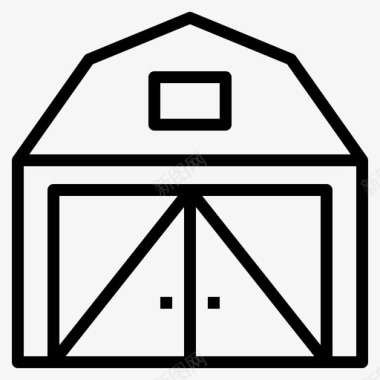 谷仓农业建筑图标图标