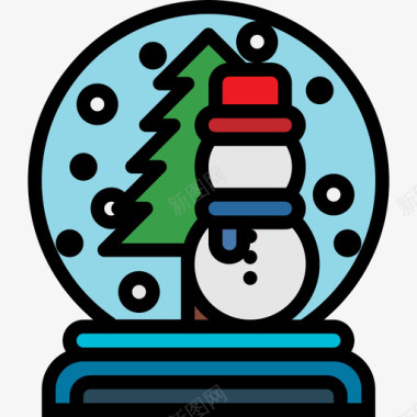 雪球冬季59线性颜色图标图标