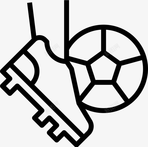踢足球28直线图标svg_新图网 https://ixintu.com 直线 足球