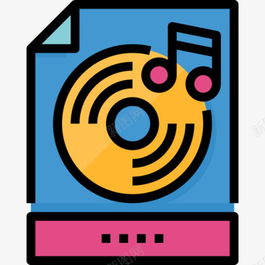 音乐文件文件和文件夹16线性颜色图标图标