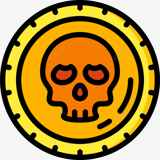 硬币海盗生活5线性颜色图标svg_新图网 https://ixintu.com 海盗生活5 硬币 线性颜色