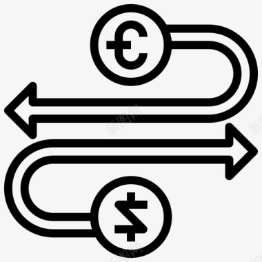 货币兑换美元欧元图标图标