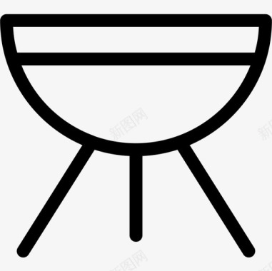 烤架厨房47线性图标图标
