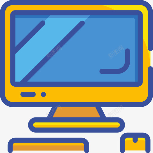计算机文具和办公室11线性颜色图标svg_新图网 https://ixintu.com 办公室 文具 线性 计算机 颜色