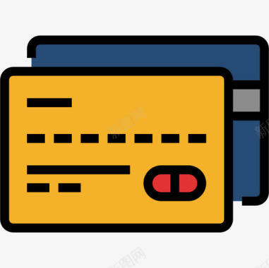 信用卡银行和金融30线性颜色图标图标