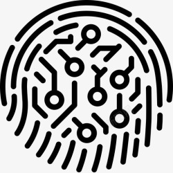 人和机器人指纹身份智能图标高清图片