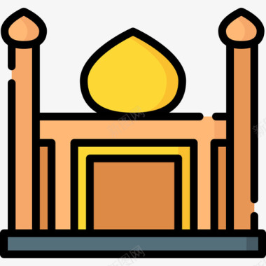 清真寺埃及23线性颜色图标图标