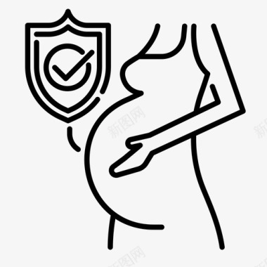 生育健康保险怀孕保护图标图标