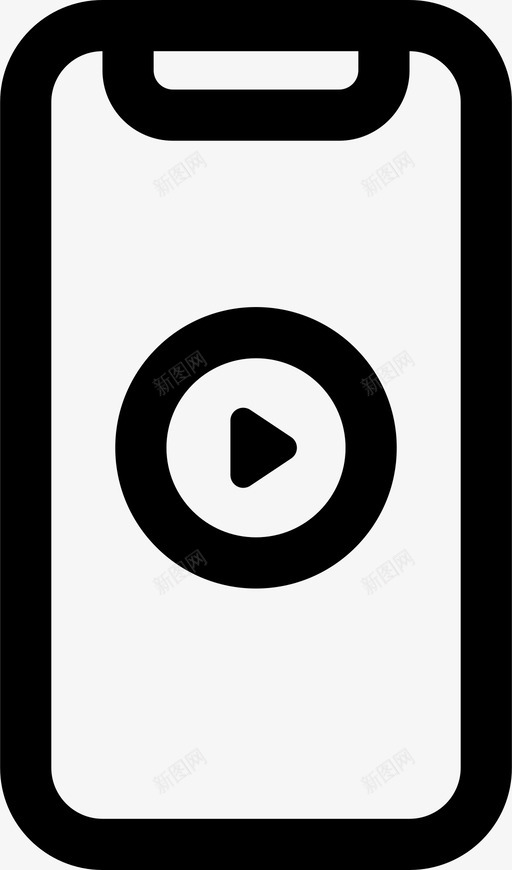手机设备播放图标svg_新图网 https://ixintu.com 手机 播放 视频 设备