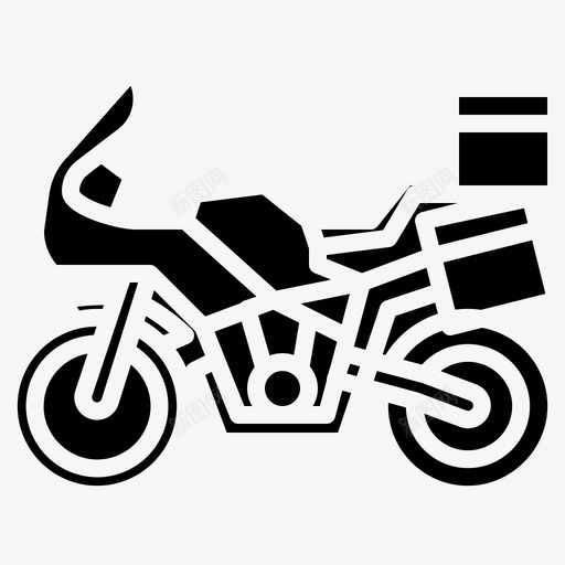 旅游自行车冒险摩托车图标svg_新图网 https://ixintu.com 交通工具 冒险 摩托车 旅游自行车 车辆 运输实心图标