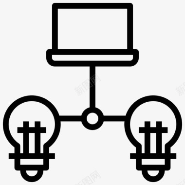 技术解决方案灯泡创意图标图标