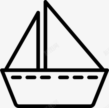 帆船旅行150直线图标图标