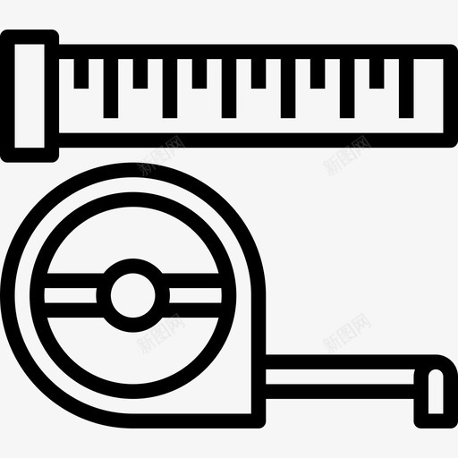 建筑和建筑用线性卷尺图标svg_新图网 https://ixintu.com 卷尺 建筑 建筑用 线性