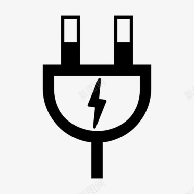 电力绿色能源电源插头图标图标