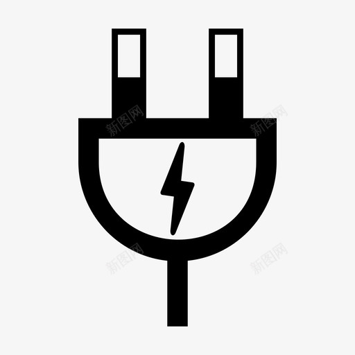 电力绿色能源电源插头图标svg_新图网 https://ixintu.com 可再生能源 可持续发展 电力 电源插头 绿色能源