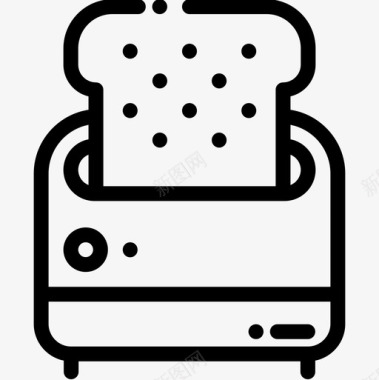 烤面包机23号咖啡厅直列式图标图标