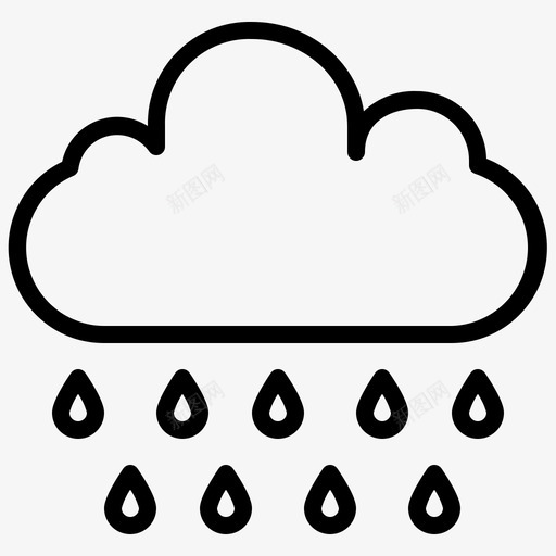 下雨天气图标svg_新图网 https://ixintu.com 下雨 天气