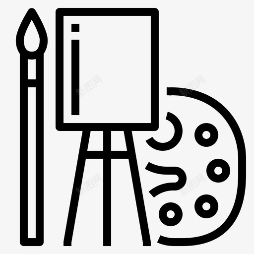 绘画艺术毛笔图标svg_新图网 https://ixintu.com 教育 毛笔 画架 绘画 艺术 设计