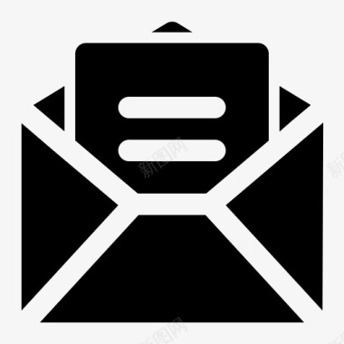 打开邮件业务信件图标图标