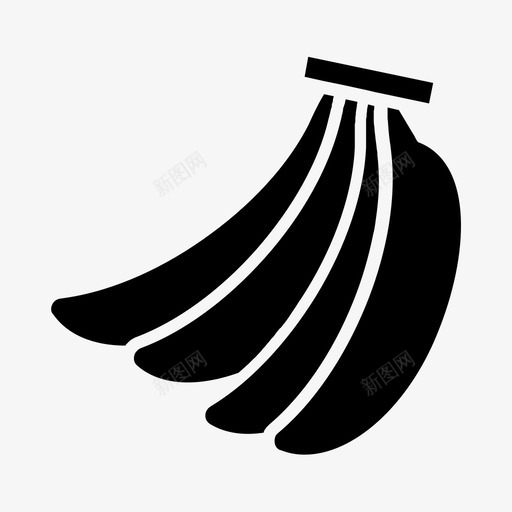香蕉食用食物图标svg_新图网 https://ixintu.com 水果 膳食 自然 食物 食用 香蕉 黑色