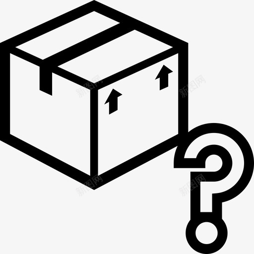 包裹未知箱子送货图标svg_新图网 https://ixintu.com 丢失 包裹未知 箱子 送货