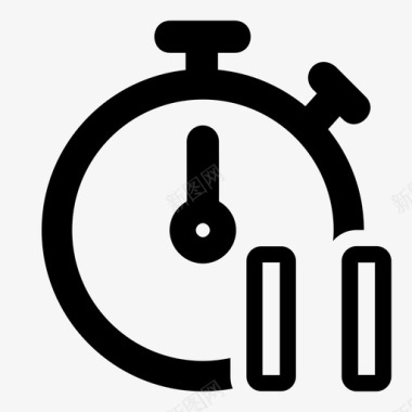 计时器暂停停止时间图标图标