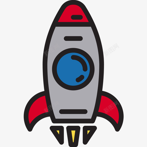 火箭太空和宇宙线性色彩图标svg_新图网 https://ixintu.com 太空 宇宙 火箭 线性 色彩