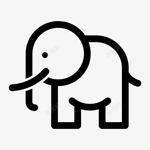 大象动物大型图标svg_新图网 https://ixintu.com 丛林 动物 大型 大象 野生