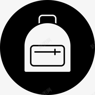 背包返校时尚圆形填充图标图标