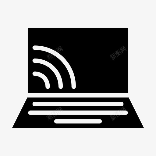笔记本网络连接信号图标svg_新图网 https://ixintu.com 信号 字形 技术 笔记本 网络 计算机 连接